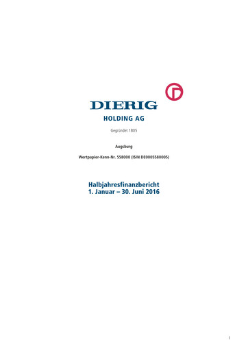 Thumbnail Dierig Holding AG Half-year Report 2016-h1