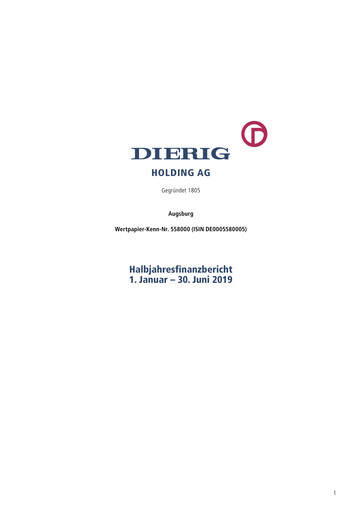 Thumbnail Dierig Holding AG Half-year Report 2019-h1