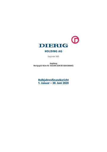 Thumbnail Dierig Holding AG Half-year Report 2020-h1