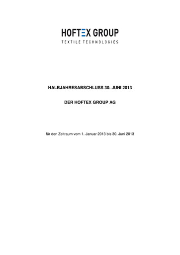 Thumbnail Hoftex Group AG Half-year Report 2013-h1