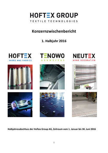 Thumbnail Hoftex Group AG Half-year Report 2016-h1