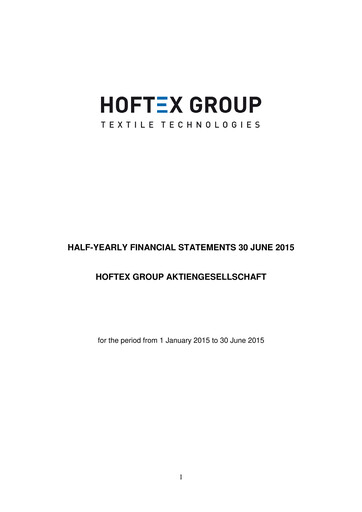 Thumbnail Hoftex Group AG Half-year Report 2015-h1