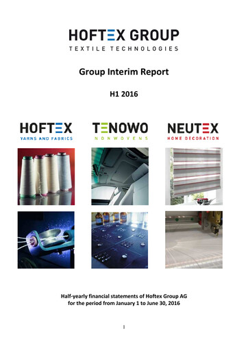 Thumbnail Hoftex Group AG Half-year Report 2016-h1