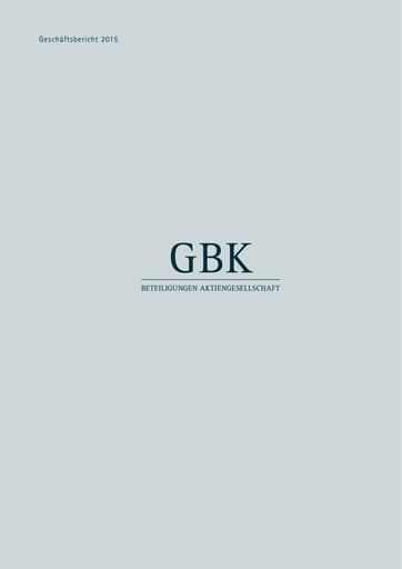 Thumbnail GBK Beteiligungen AG Annual Report 2015