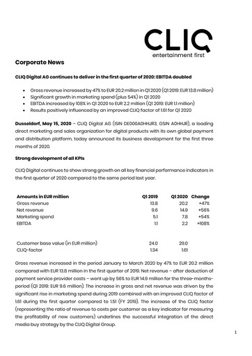 Thumbnail Cliq Digital AG Quarterly Report 2020-q1