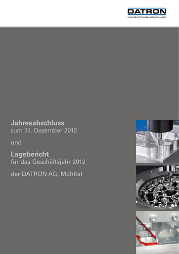 Miniature DATRON AG Bilan financier 2012