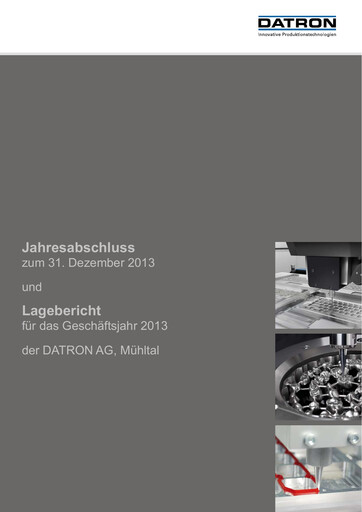 Miniature DATRON AG Bilan financier 2013