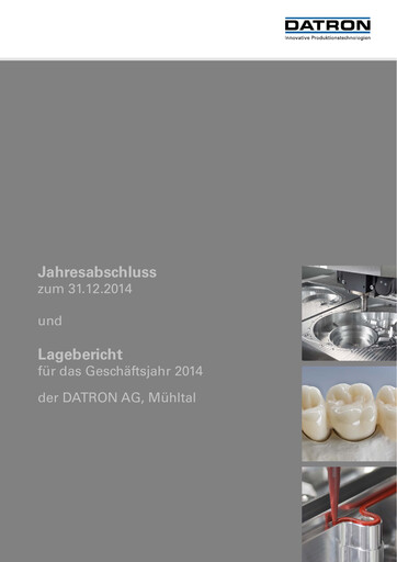 Miniature DATRON AG Bilan financier 2014