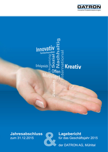 Miniature DATRON AG Bilan financier 2015