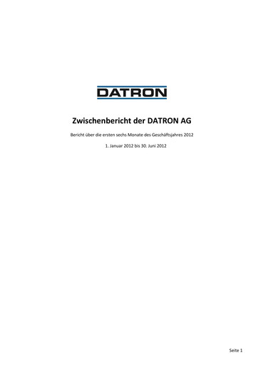 Thumbnail DATRON AG Half-year Report 2012-h1
