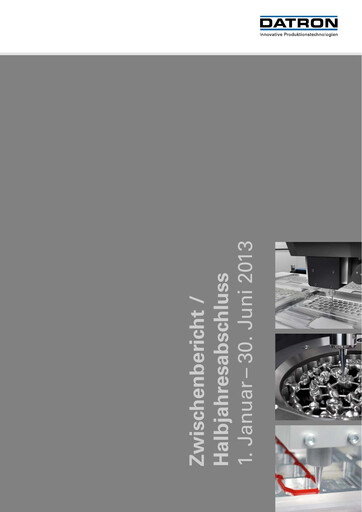 Thumbnail DATRON AG Half-year Report 2013-h1
