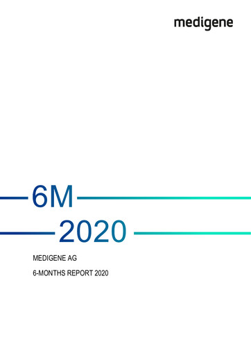 Thumbnail Medigene AG Half-year Report 2020-h1