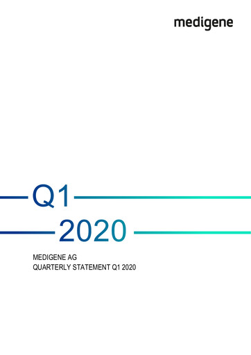 Thumbnail Medigene AG Quarterly Report 2020-q1