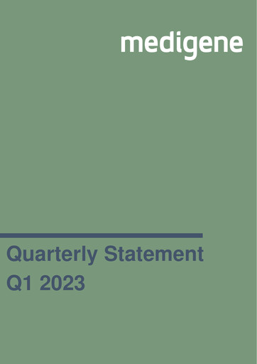 Thumbnail Medigene AG Quarterly Report 2023-q1
