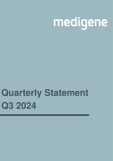 Thumbnail Medigene AG Quarterly Report 2024-q3