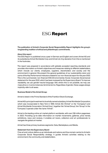 Vorschaubild Artnet AG ESG-Bericht 2022