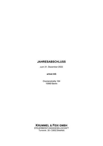 Thumbnail Artnet AG Financial Statement 2022