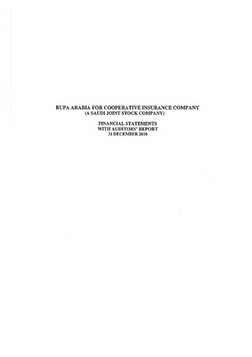 Thumbnail Bupa Arabia for Cooperative Insurance Company Financial Statement 2010
