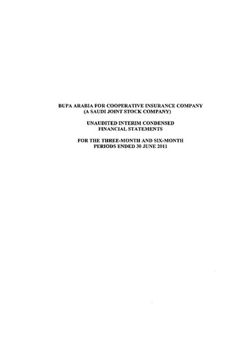 Thumbnail Bupa Arabia for Cooperative Insurance Company Financial Statement 2011-h1