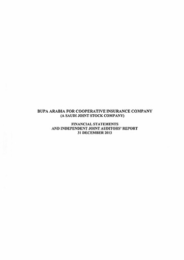Thumbnail Bupa Arabia for Cooperative Insurance Company Financial Statement 2013