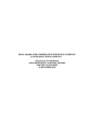 Thumbnail Bupa Arabia for Cooperative Insurance Company Financial Statement 2015