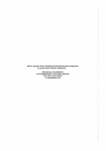 Thumbnail Bupa Arabia for Cooperative Insurance Company Financial Statement 2016