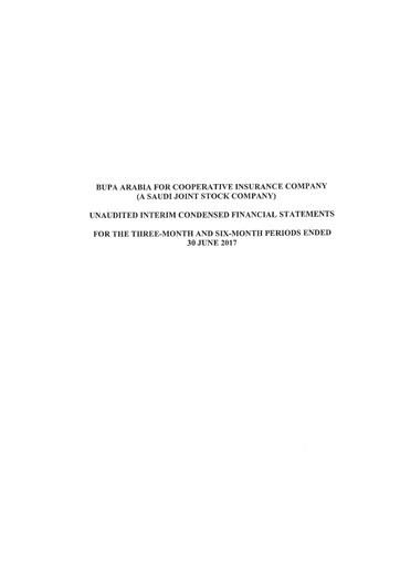 Thumbnail Bupa Arabia for Cooperative Insurance Company Financial Statement 2017-h1