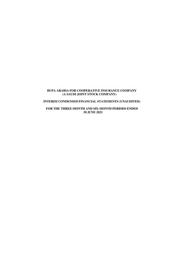 Thumbnail Bupa Arabia for Cooperative Insurance Company Financial Statement 2021-h1
