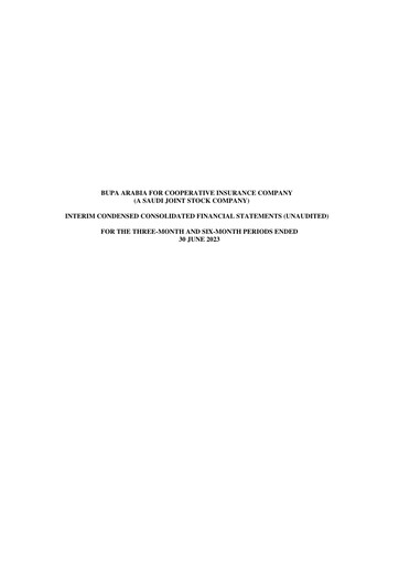 Thumbnail Bupa Arabia for Cooperative Insurance Company Financial Statement 2023-h1