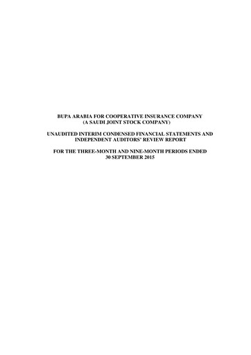 Thumbnail Bupa Arabia for Cooperative Insurance Company Quarterly Report 2015-q3