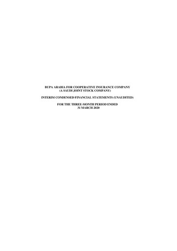 Thumbnail Bupa Arabia for Cooperative Insurance Company Quarterly Report 2020-q1