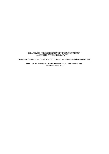 Thumbnail Bupa Arabia for Cooperative Insurance Company Quarterly Report 2022-q3