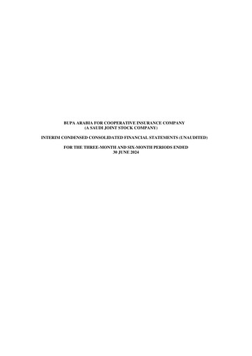 Thumbnail Bupa Arabia for Cooperative Insurance Company Quarterly Report 2024-q2