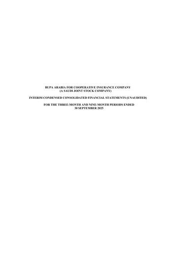 Miniature Bupa Arabia for Cooperative Insurance Company Rapport trimestriel 2025-q3