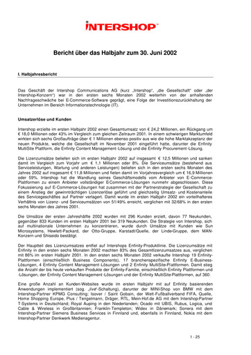 Thumbnail INTERSHOP Communications Half-year Report 2002-h1