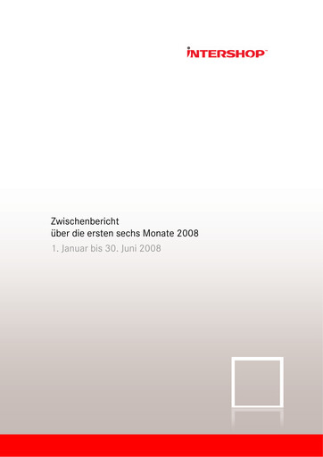 Thumbnail INTERSHOP Communications Half-year Report 2008-h1