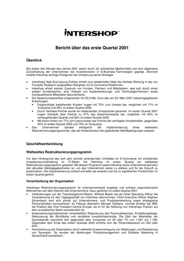 Thumbnail INTERSHOP Communications Quarterly Report 2001-q1