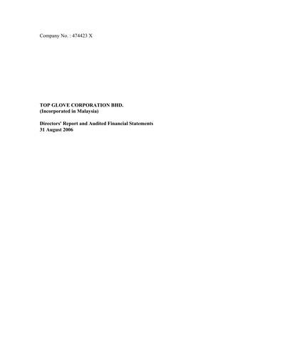 Thumbnail Top Glove Financial Statement 2006