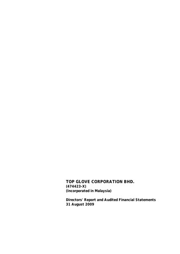 Thumbnail Top Glove Financial Statement 2009