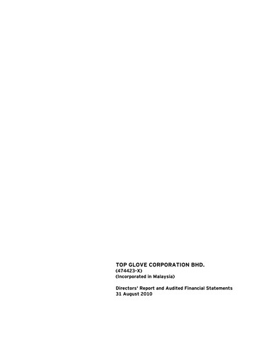 Thumbnail Top Glove Financial Statement 2010