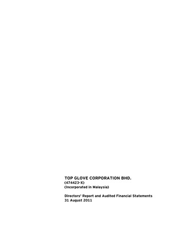 Thumbnail Top Glove Financial Statement 2011