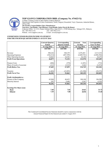 Vorschaubild Top Glove Quartalsbericht 2014-q4