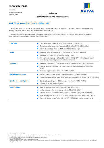 Thumbnail Aviva Half-year Report 2014-h1