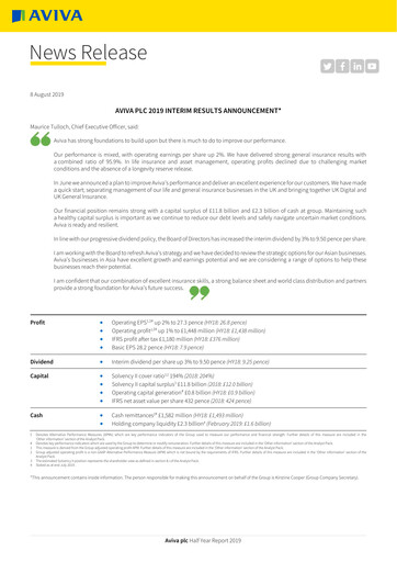 Thumbnail Aviva Half-year Report 2019-h1