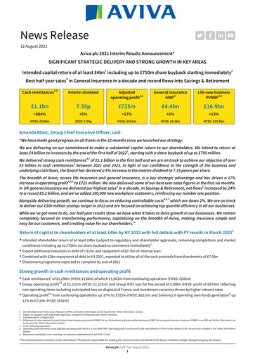 Thumbnail Aviva Half-year Report 2021-h1