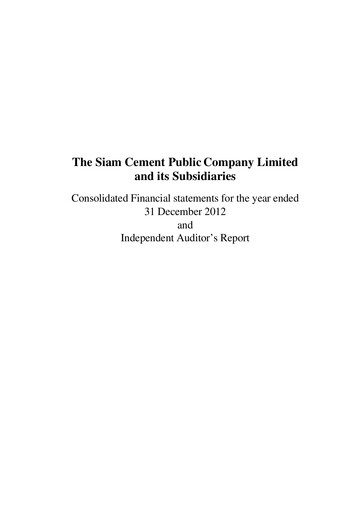 Vorschaubild Siam Cement
 Finanzmitteilung 2012