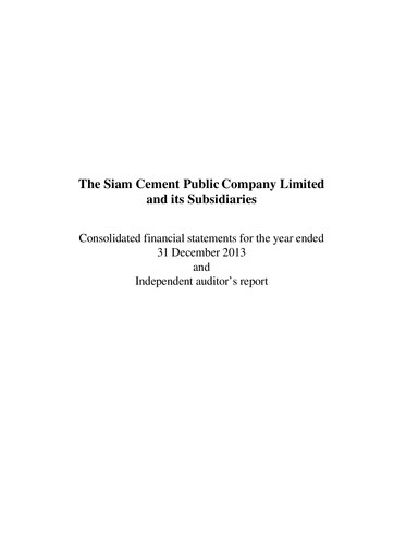 Vorschaubild Siam Cement
 Finanzmitteilung 2013