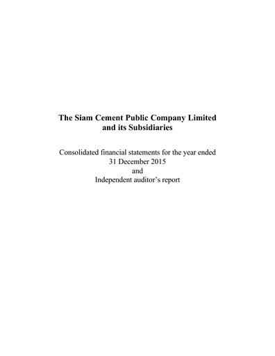 Vorschaubild Siam Cement
 Finanzmitteilung 2015
