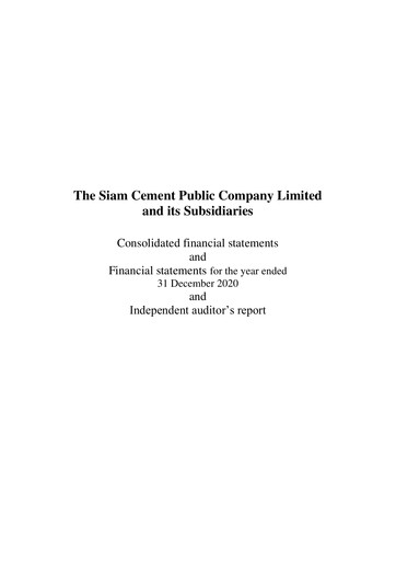 Vorschaubild Siam Cement
 Finanzmitteilung 2020