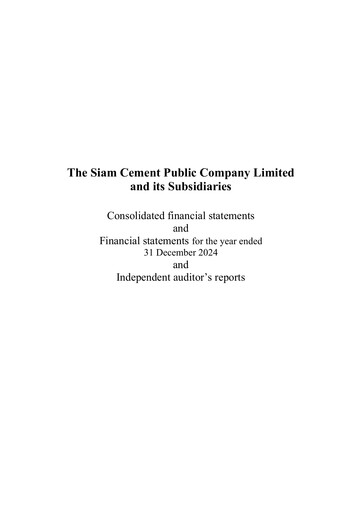 Vorschaubild Siam Cement
 Finanzmitteilung 2024
